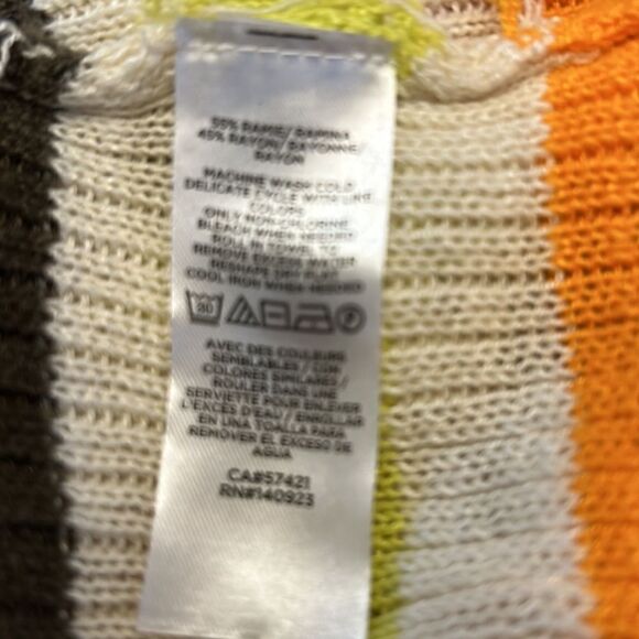 Loft short sleeve multi colored striped sweater Size XLP EUC - Picture 7 of 7